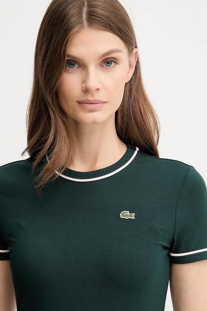 Tricou pentru femei, din bumbac Lacoste TF5289 verde
