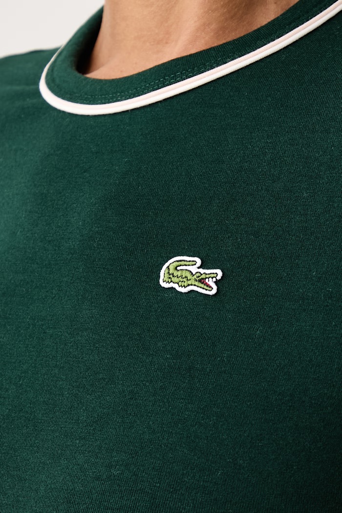 T-shirt damski z bawełną Lacoste zielony TF5289