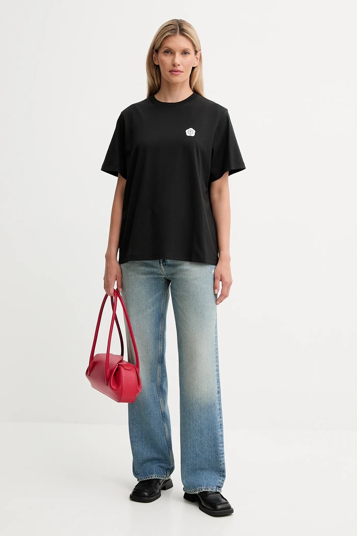 Kenzo tricou din bumbac FF52TS5524SO negru AW25