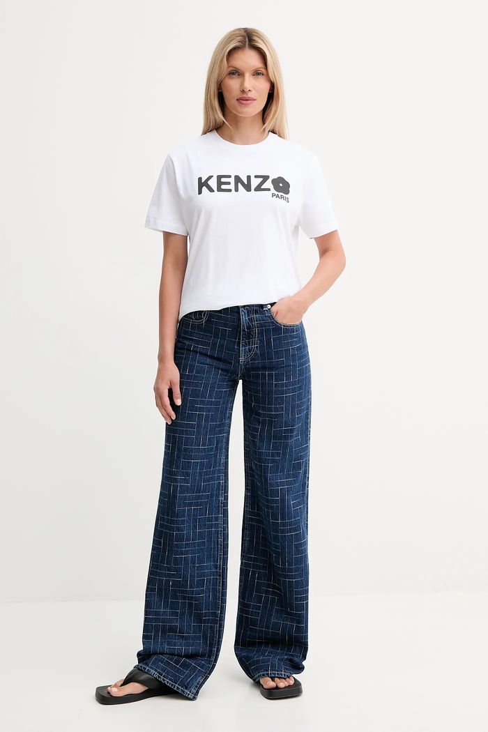 Kenzo tricou pentru femei din bumbac FF52TS1574SO alb AW26