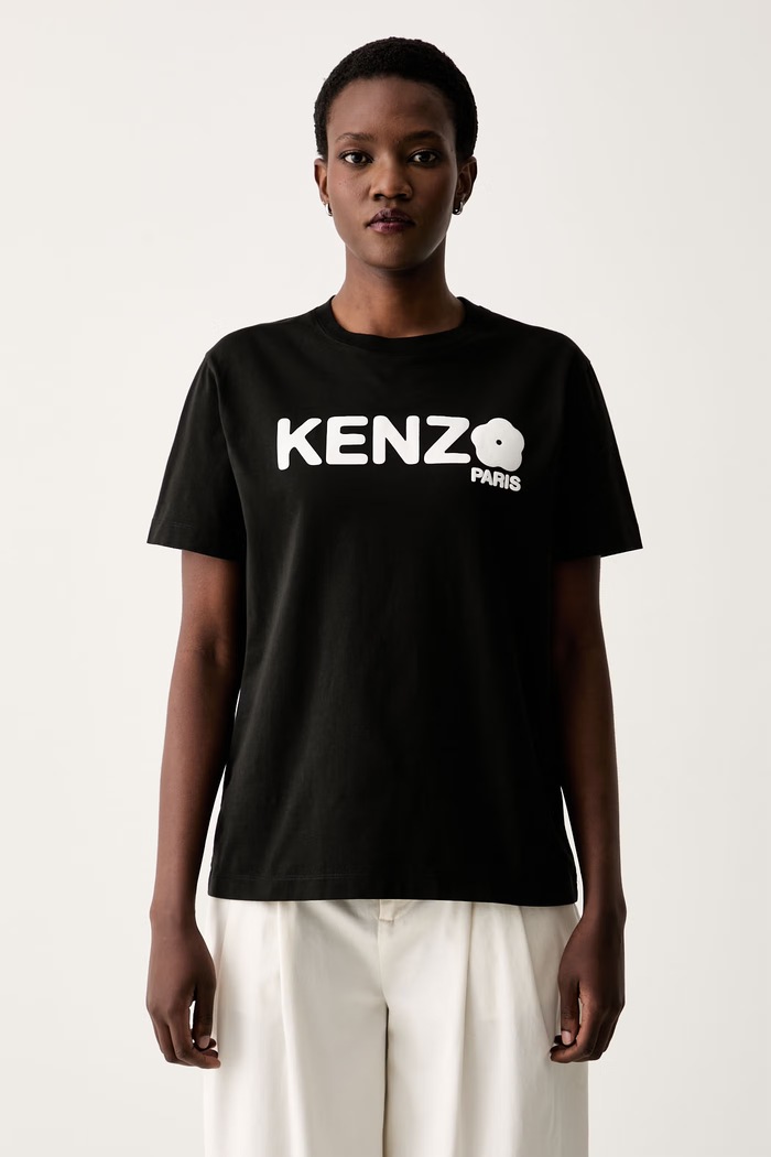 Kenzo T-shirt damski bawełniany czarny FF52TS1574SO