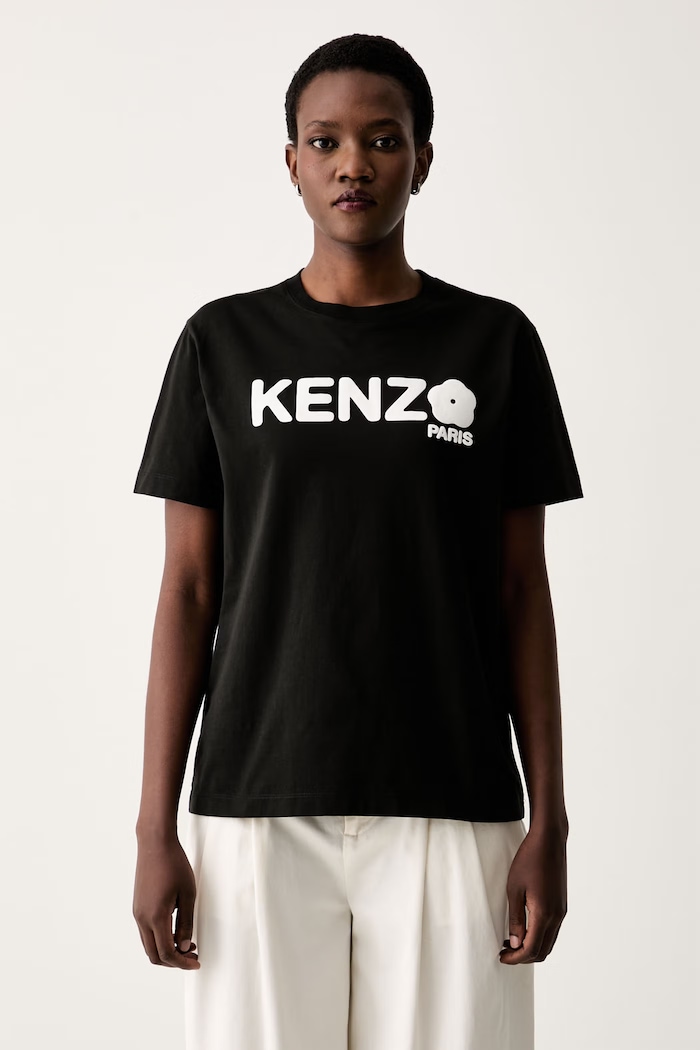 Kenzo T-shirt damski bawełniany czarny FF52TS1574SO