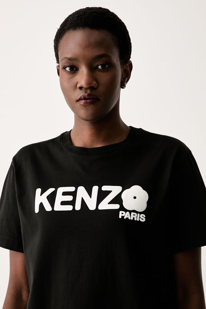 Kenzo T-shirt damski bawełniany czarny FF52TS1574SO