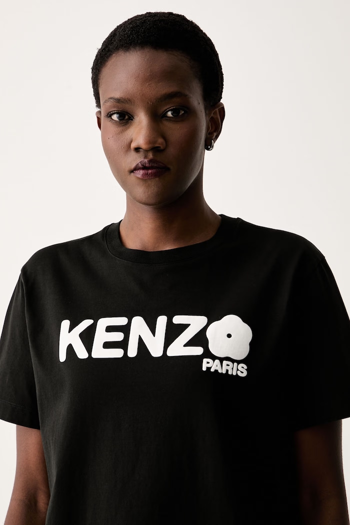 Kenzo T-shirt damski bawełniany czarny FF52TS1574SO