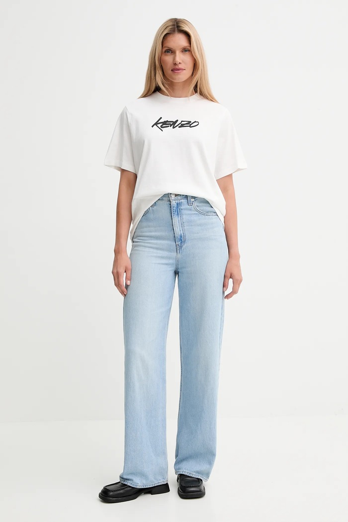Kenzo t-shirt bawełniany Kenzo x Futura FF62TS5544SG biały AW25
