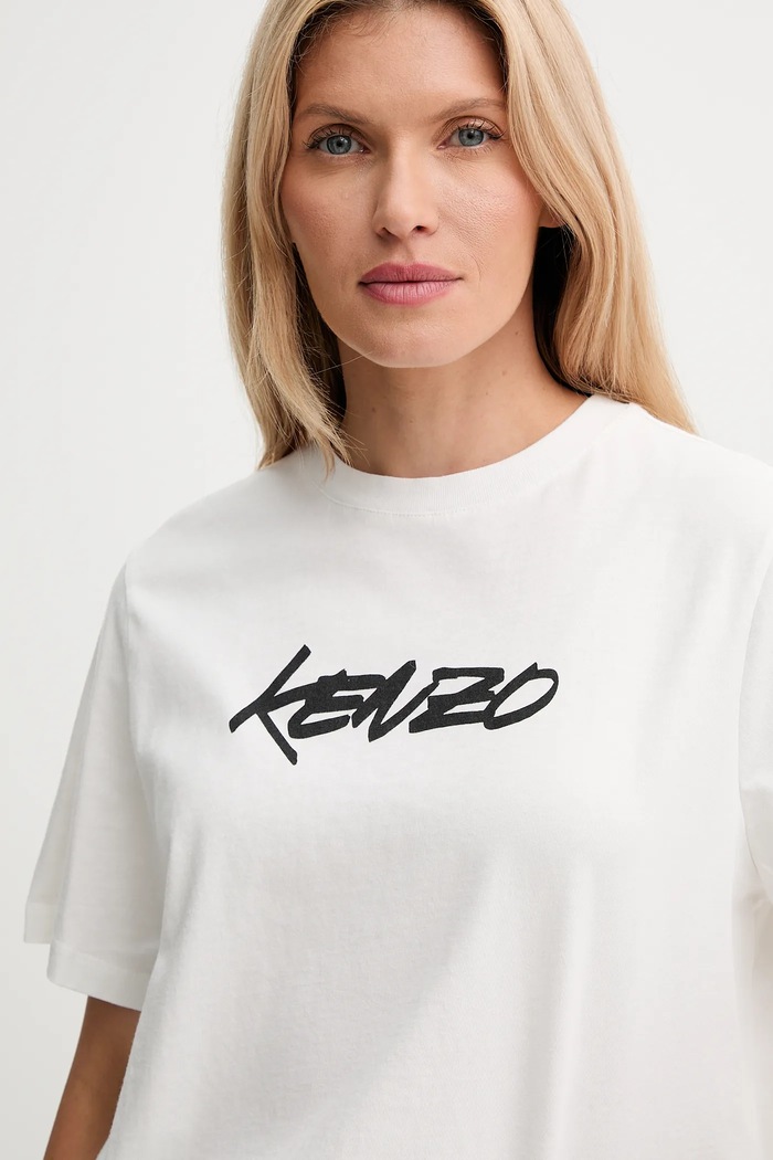 Kenzo t-shirt bawełniany Kenzo x Futura biały FF62TS5544SG