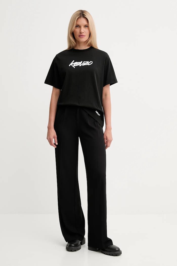Памучна тениска Kenzo Kenzo x Futura FF62TS5544SG черен AW25