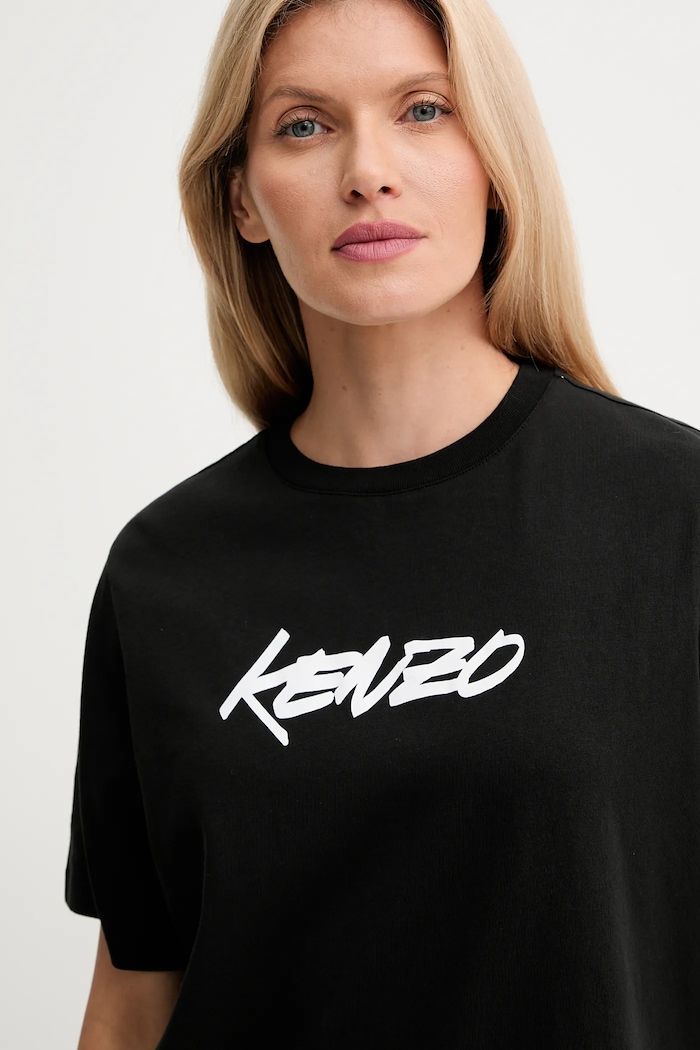 Памучна тениска Kenzo Kenzo x Futura черен FF62TS5544SG