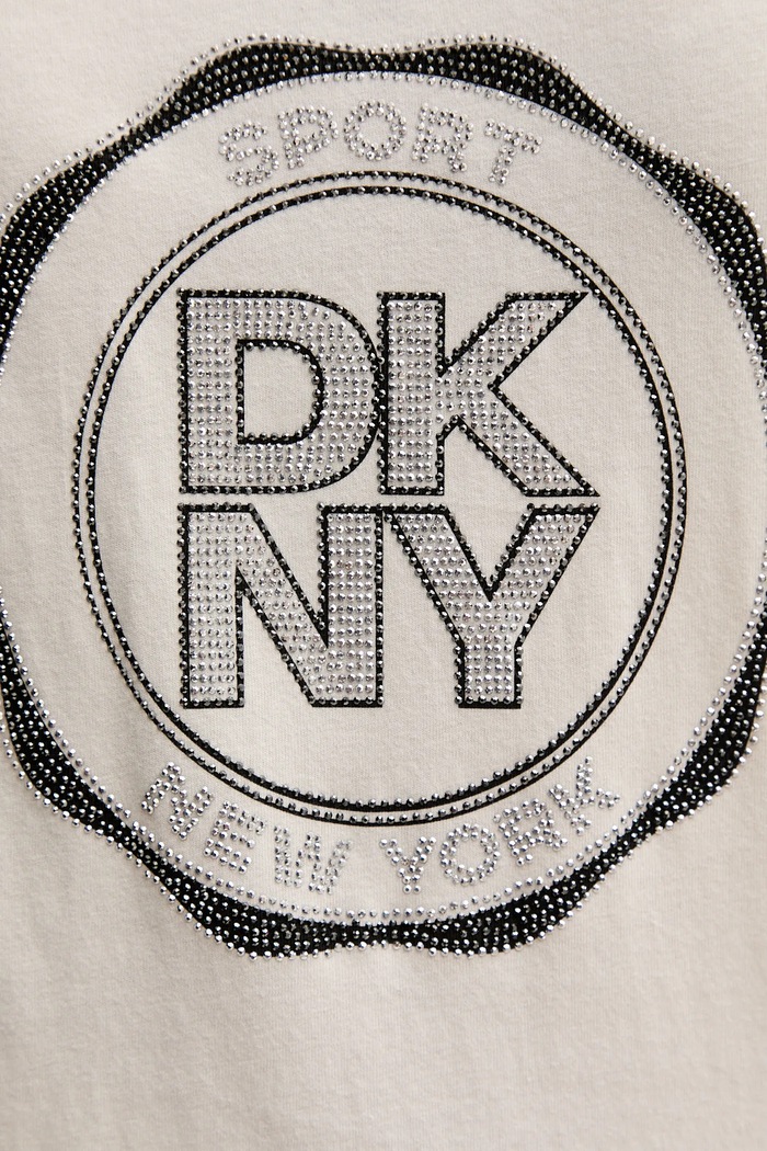 Bavlněné tričko Dkny DP5T1366 béžová