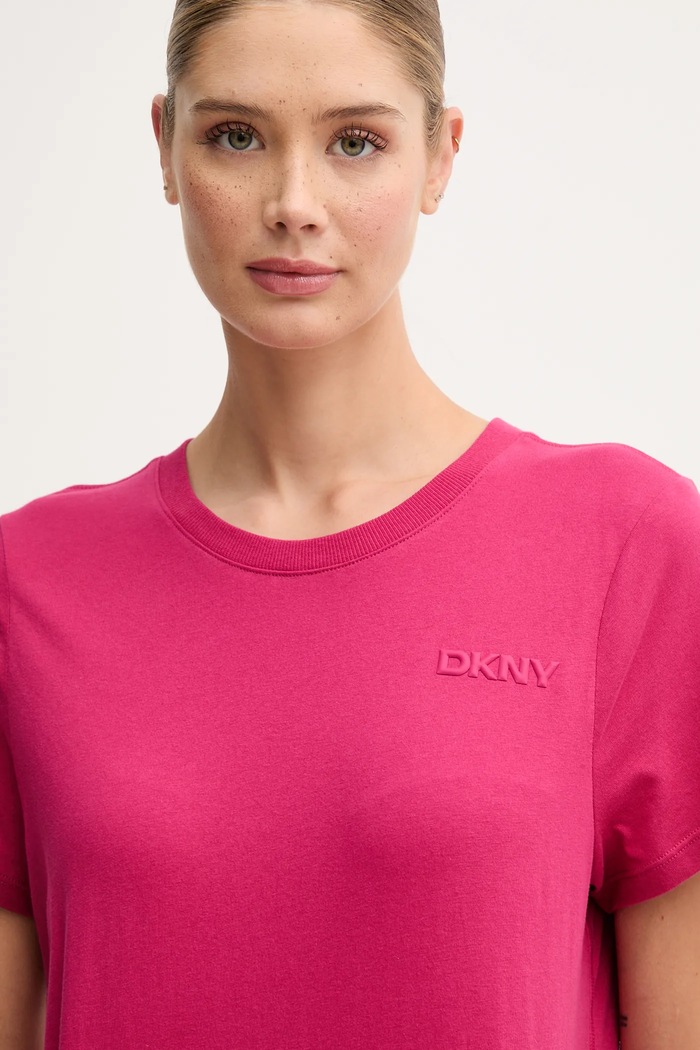 Bavlněné tričko Dkny růžová DP5T1372