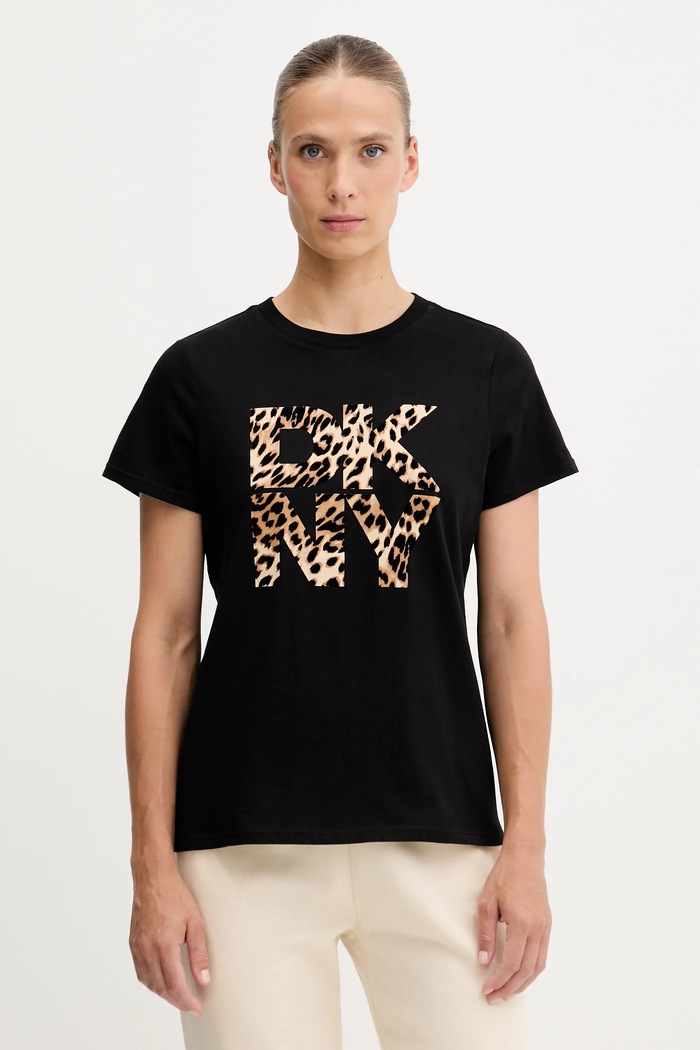 Βαμβακερό μπλουζάκι Dkny βαμβάκι μαύρο DP5T1364