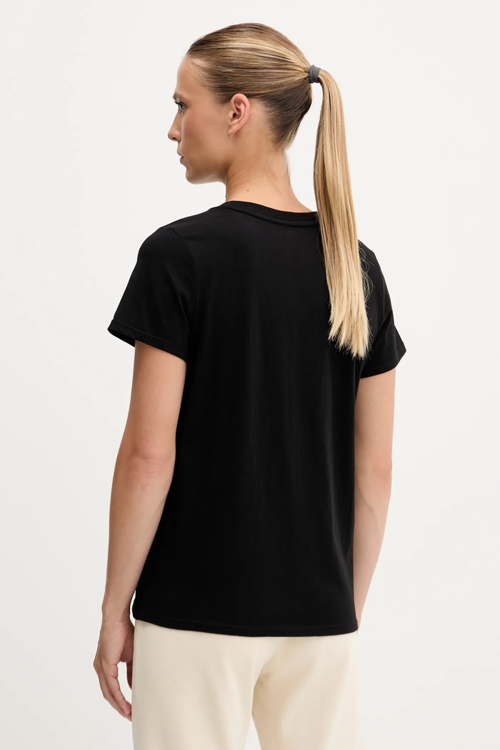 Ρούχα Βαμβακερό μπλουζάκι Dkny DP5T1364 μαύρο