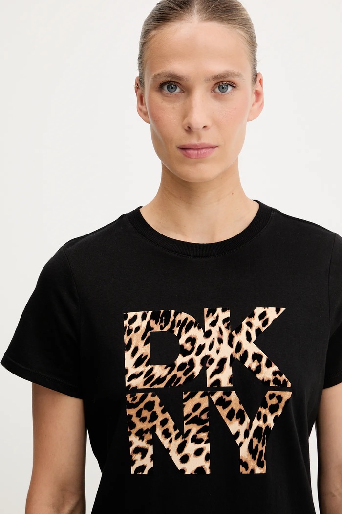 Βαμβακερό μπλουζάκι Dkny μαύρο DP5T1364