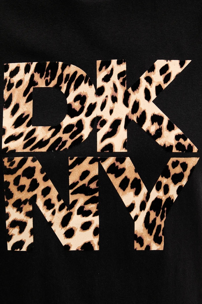 Βαμβακερό μπλουζάκι Dkny DP5T1364 μαύρο
