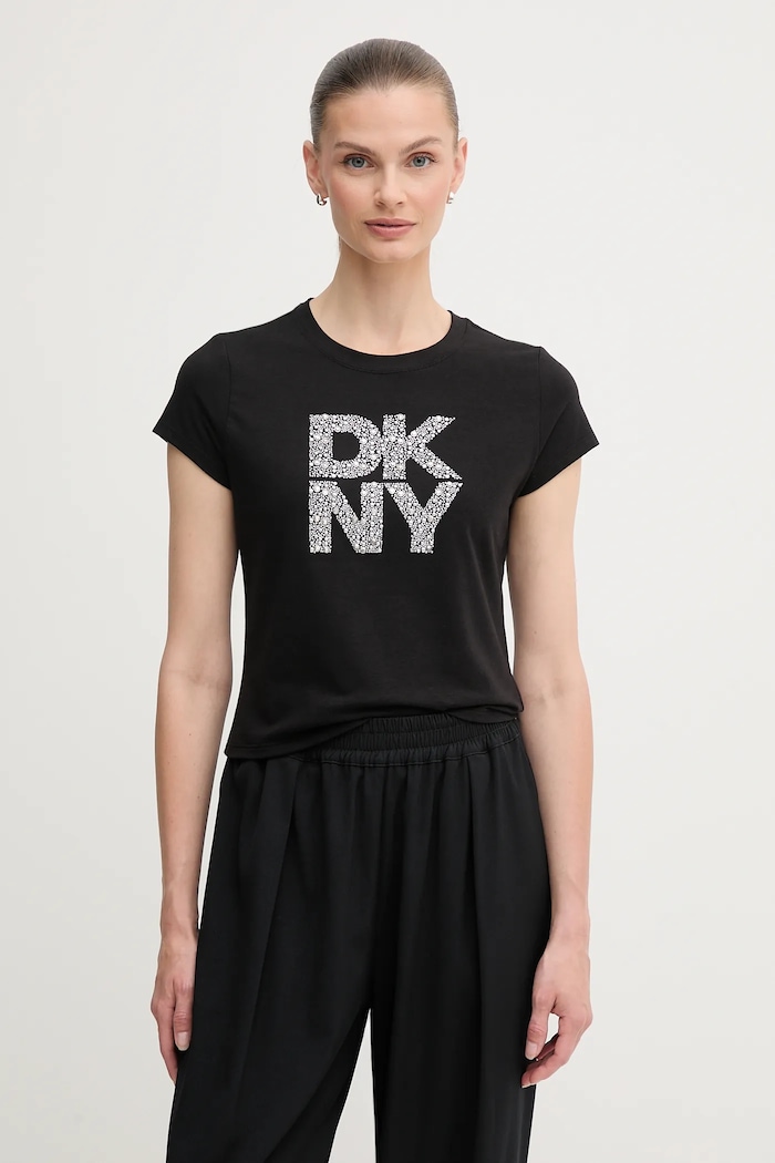 Tričko Dkny nášivka čierna DJ5T1512