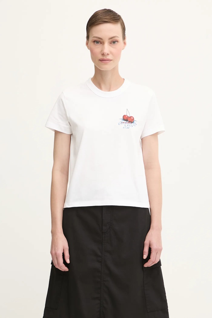 Бавовняна футболка Carhartt WIP W' S/S Jake Garcia надрук білий I035258.02XX