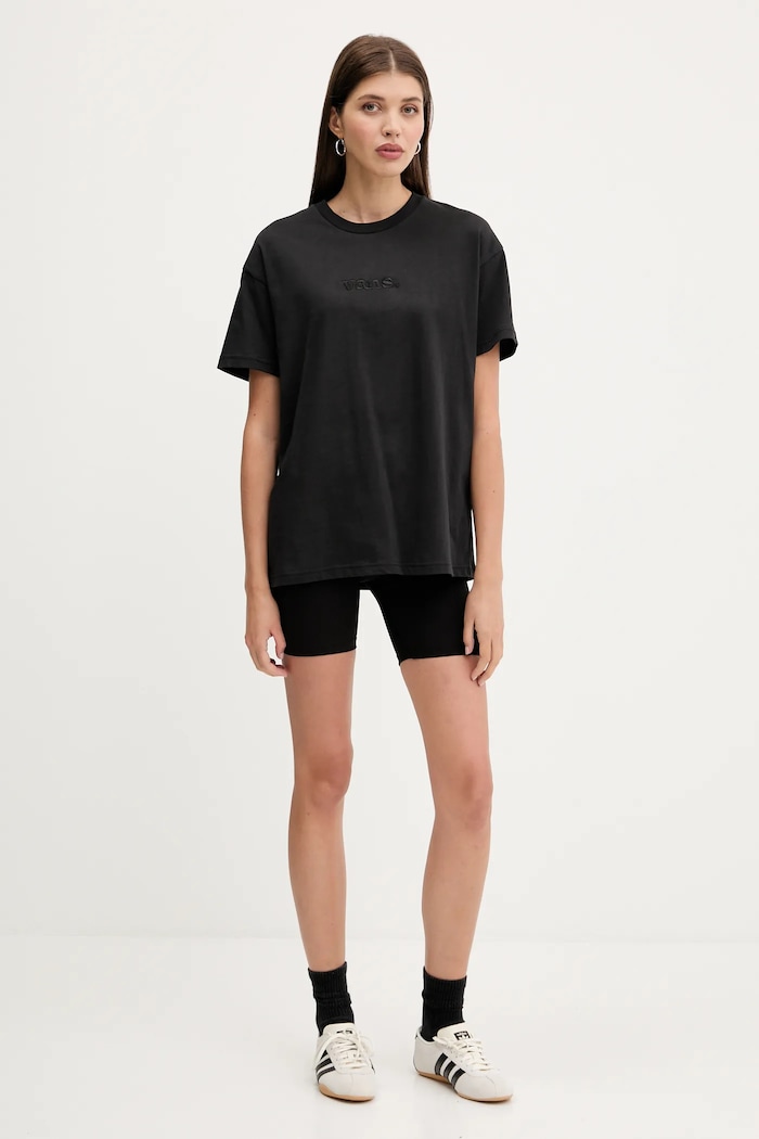 Vans T-shirt bawełniany VN000RANBLK1 czarny AW25