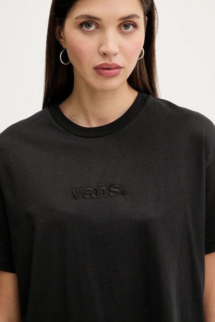 T-shirt bawełniany Vans VN000RANBLK1 czarny