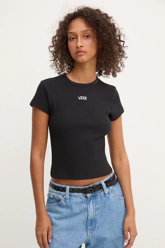 Μπλουζάκι Vans slim μαύρο VN000RD1BLK1