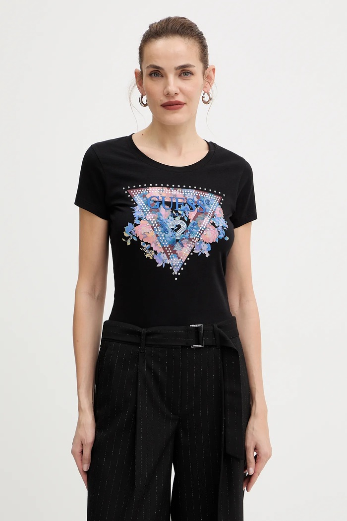 Guess tricou imprimeu negru W5BI29.J1314