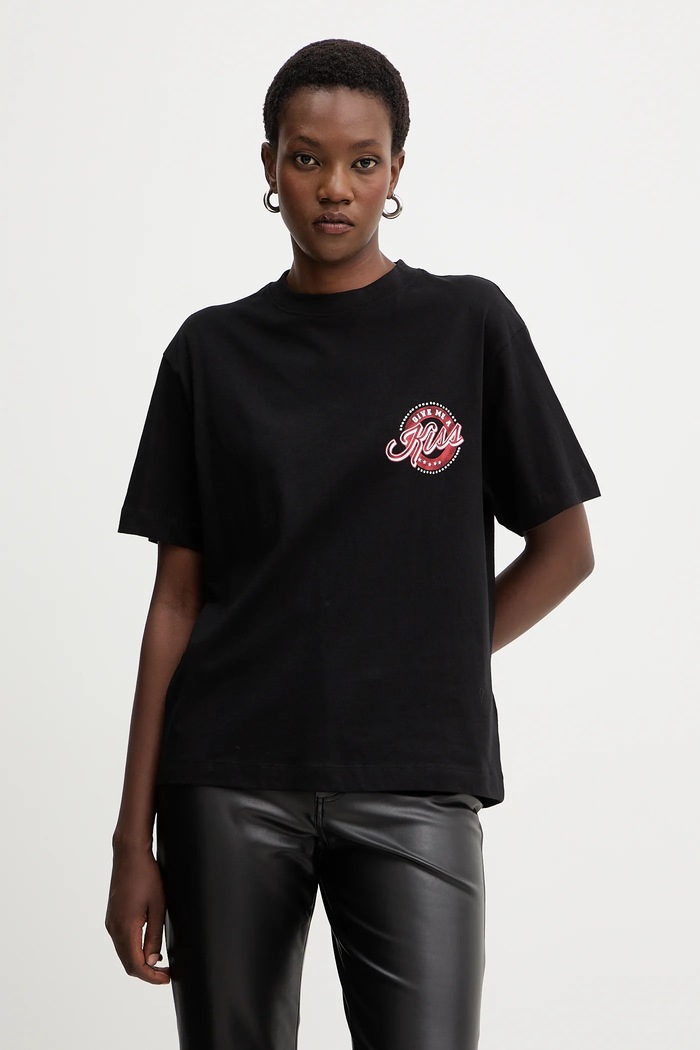 Îmbrăcăminte Guess tricou din bumbac W5BI22.I3Z14 negru