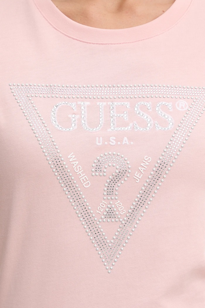 Bavlněné tričko Guess W5BI18.I3Z14 růžová