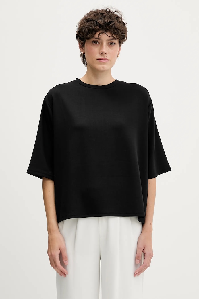 Sisley tricou uni negru 3JTHL1080