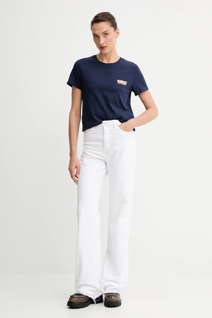 Bavlnené tričko Levi's A2086.0397 tmavomodrá AW25