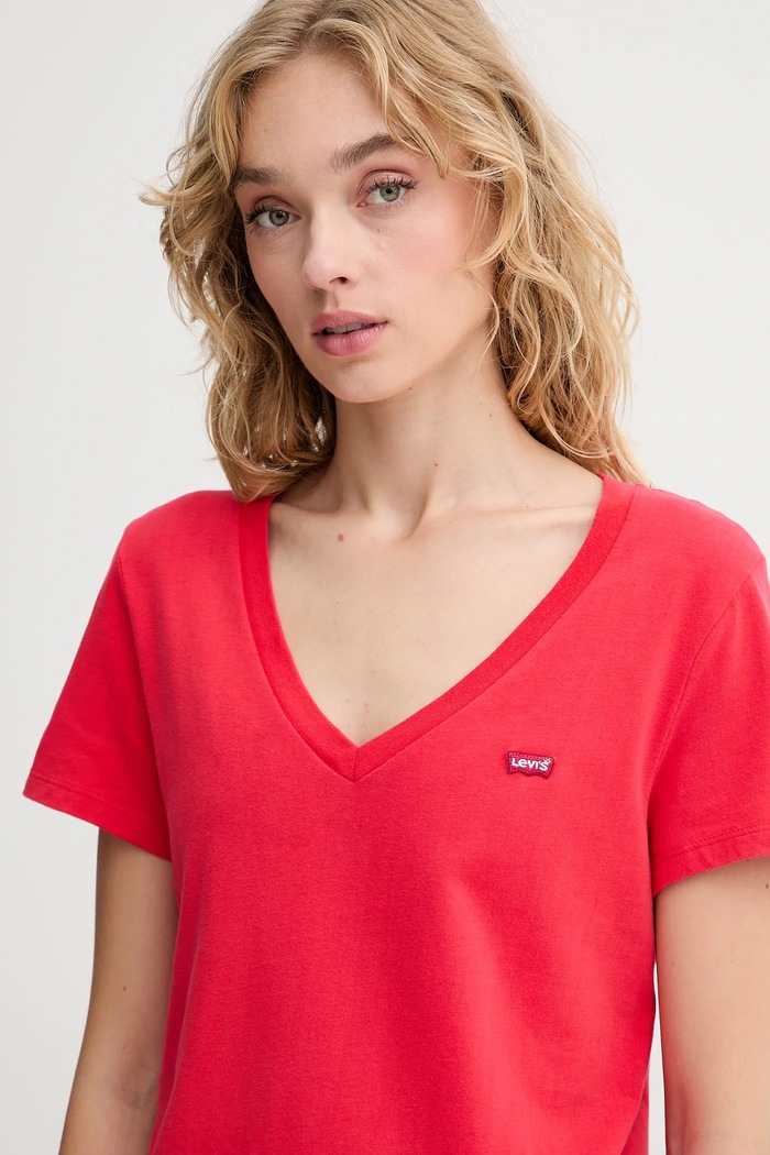 Βαμβακερό μπλουζάκι Levi's κόκκινο A3170.0045