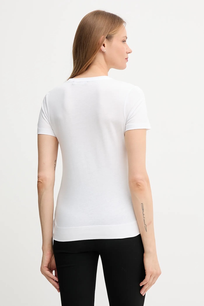 Ρούχα Joop! basic t-shirt γυναικείο βαμβακερό 30049367 λευκό