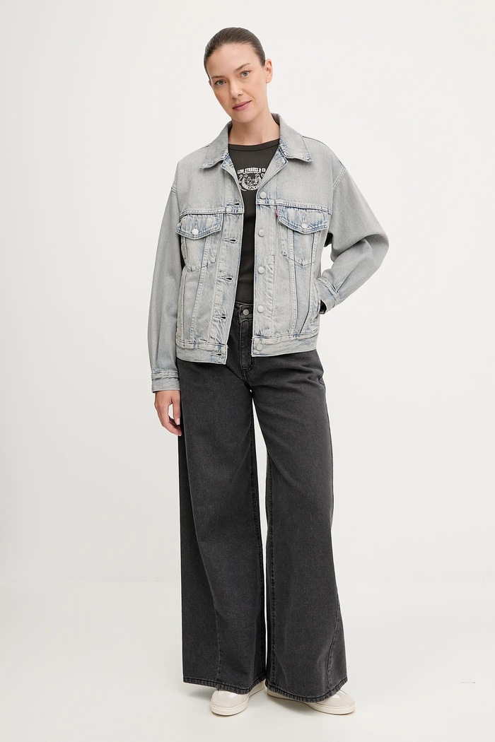 Bavlněný top Levi's 003QP šedá AW25