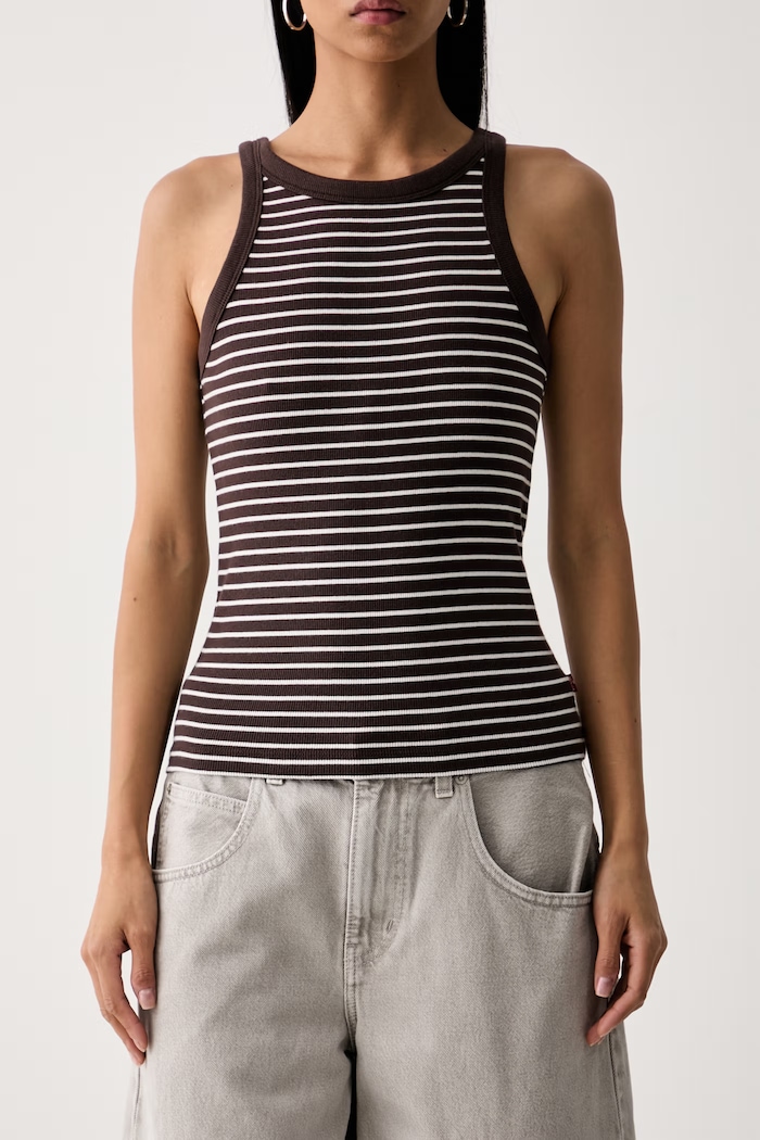 Levi's top damski bawełniany ESSENTIAL RACER brązowy A3381