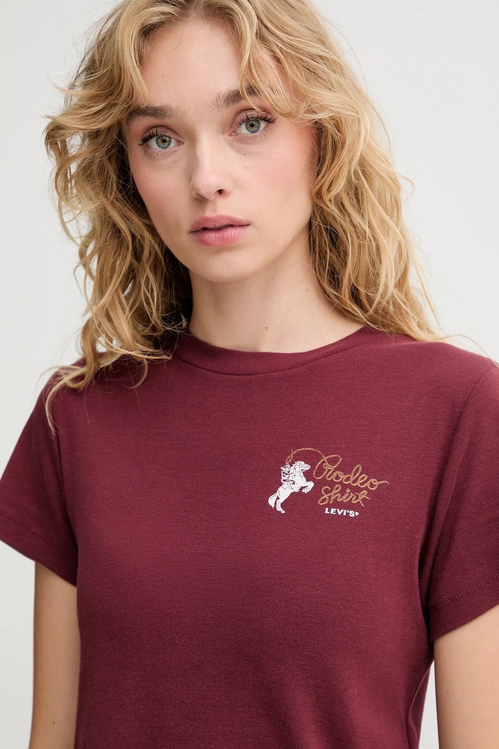 Levi's tricou din bumbac burgundia A8798.0070