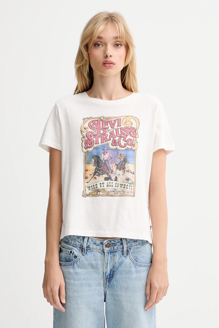Levi's tricou din bumbac print alb A8804.0049