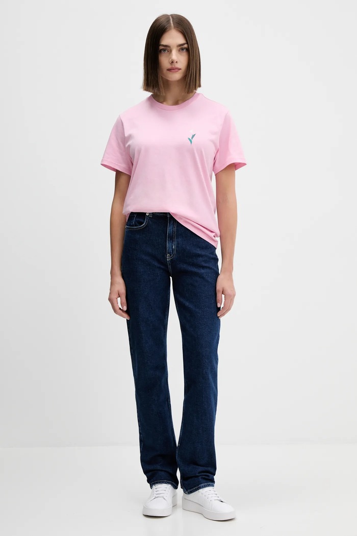 adidas t-shirt bawełniany House of Tiro JV8524 różowy AW25