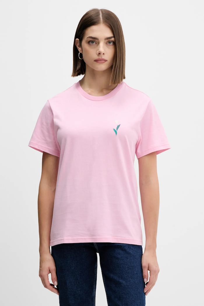 Odzież adidas t-shirt bawełniany House of Tiro JV8524 różowy