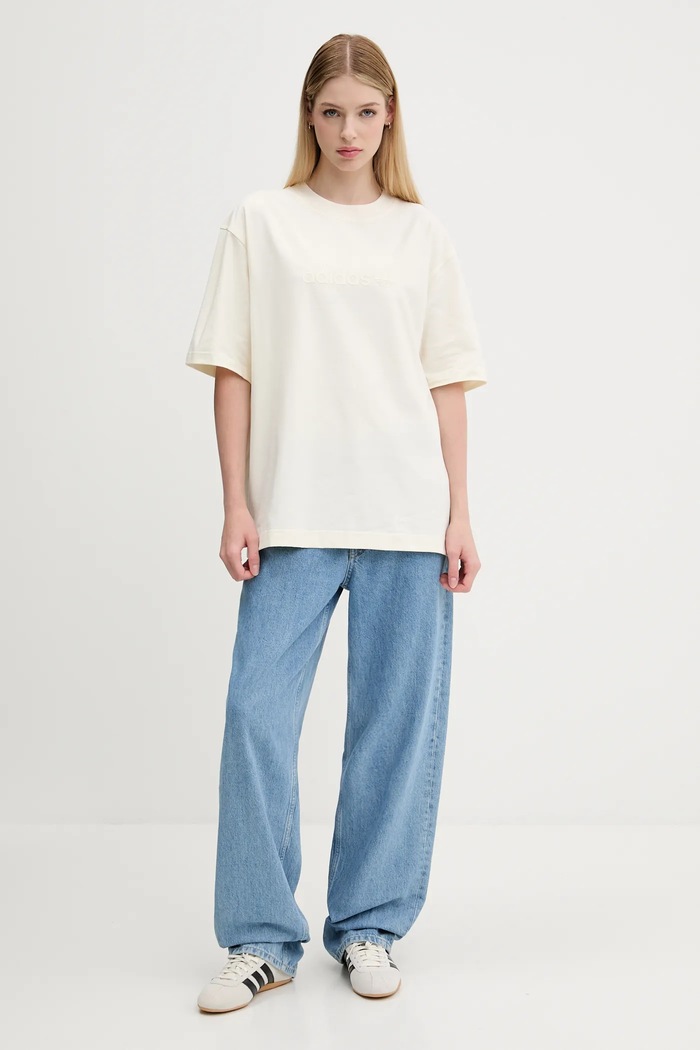 adidas Originals t-shirt Essentials JW3539 beżowy AW25