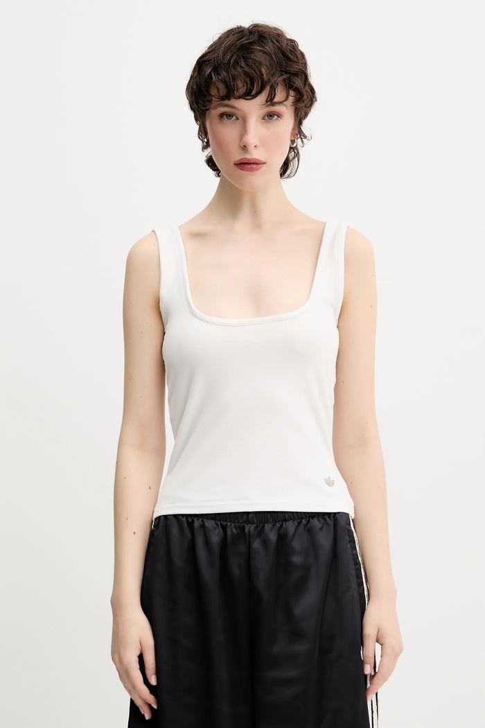 Top adidas Originals Essentials Z elastanom bela JW5988
