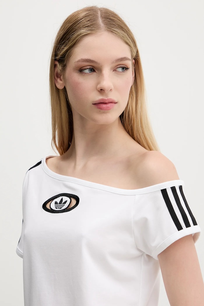 Μπλουζάκι adidas Originals Offshoulder Tee λευκό KC8795