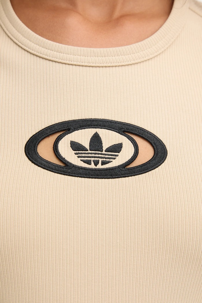 adidas Originals t-shirt Cut Out Rib Tee KC8803 beżowy