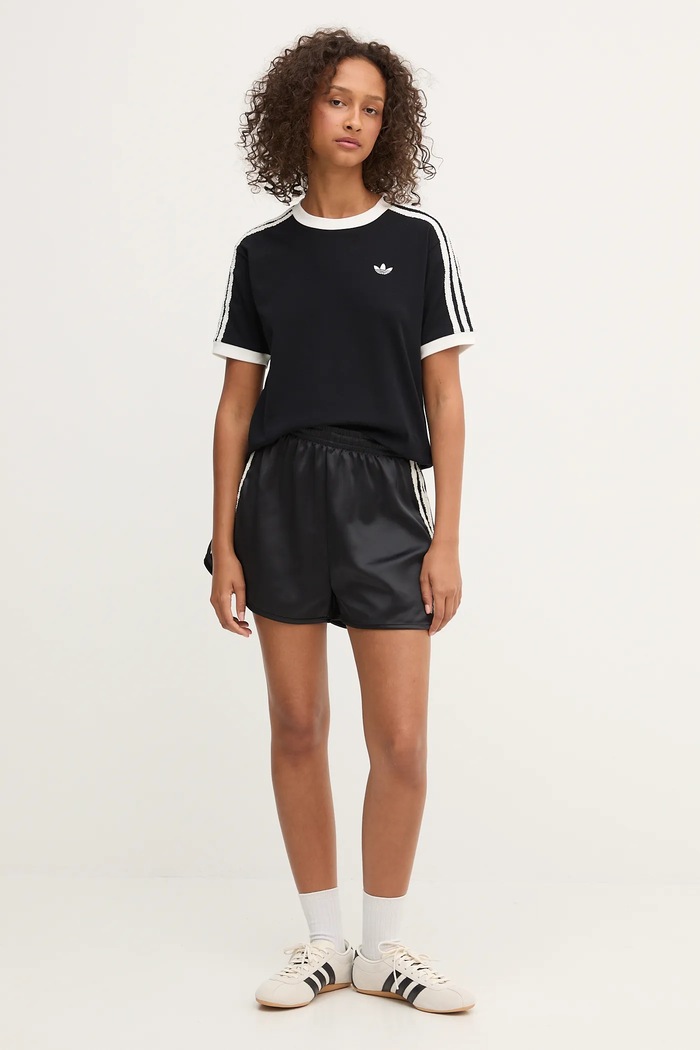 adidas Originals tricou Ruffle 3S Tee KC8819 negru AW25