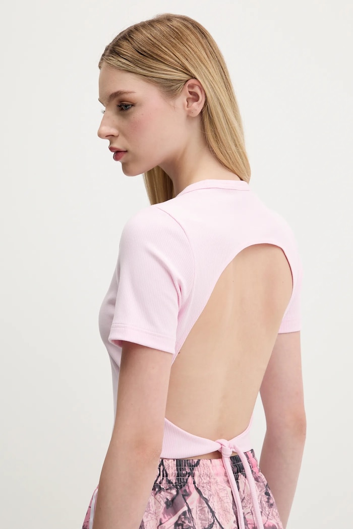 Odzież adidas Originals T-shirt Cut Out Rib Tee KE3737 różowy