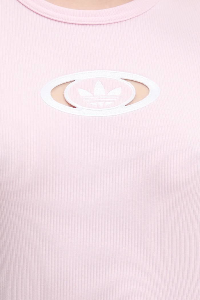 T-shirt Cut Out Rib Tee adidas Originals różowy KE3737