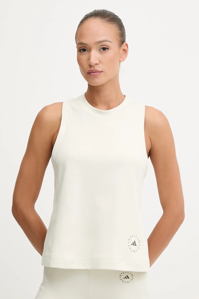 adidas by Stella McCartney top treningowy regular beżowy JW4479