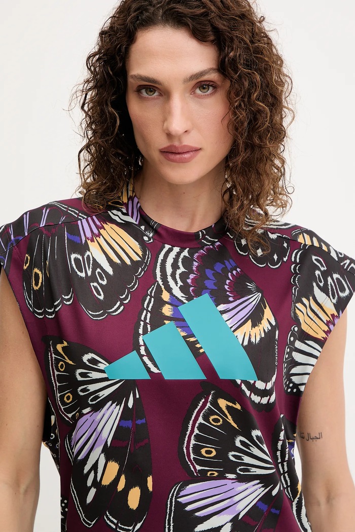 adidas Performance top de antrenament x Farm Rio burgundia KB5567