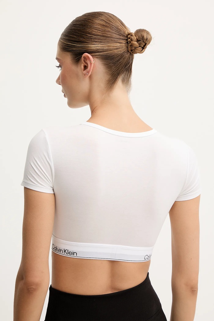 Odzież Calvin Klein Underwear top damski bawełniany LV00QF8495 biały
