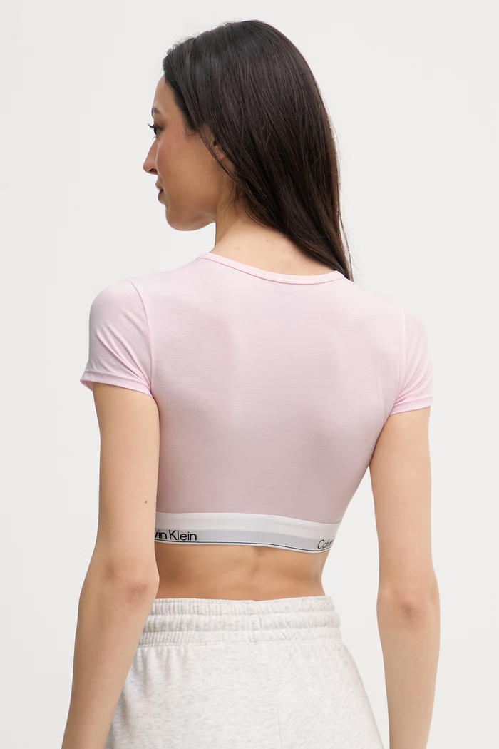 Îmbrăcăminte Calvin Klein Underwear top pentru femei, din bumbac LV00QF8495 roz
