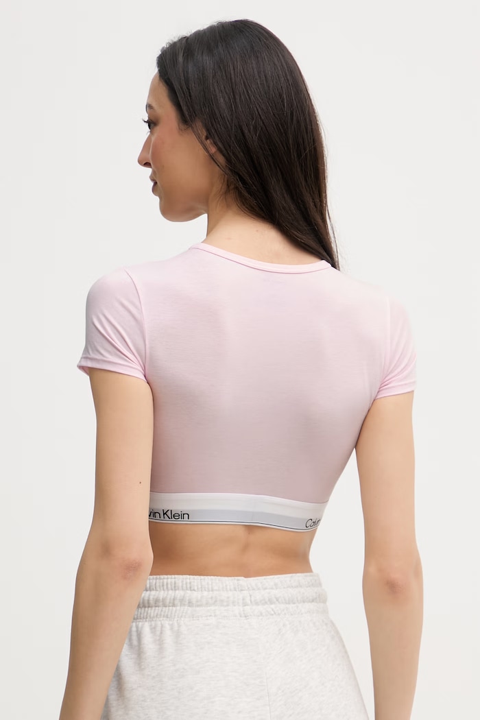 Îmbrăcăminte Calvin Klein Underwear top pentru femei, din bumbac LV00QF8495 roz