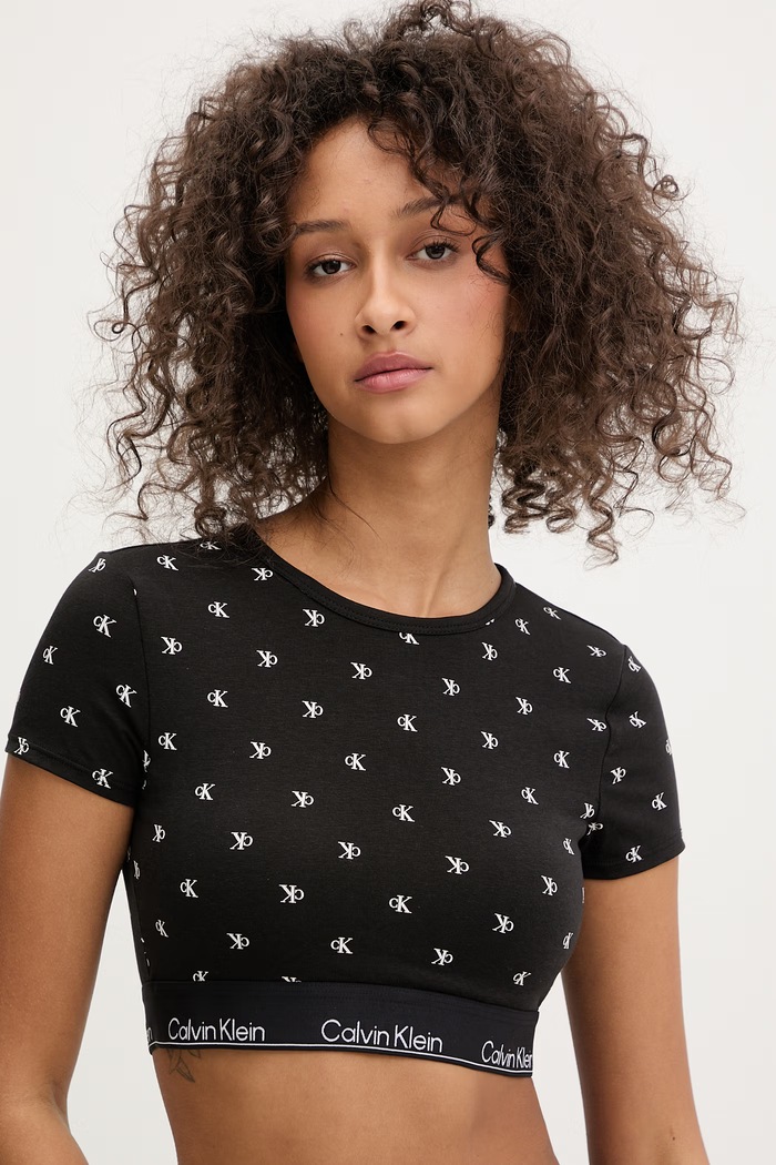 Calvin Klein Underwear top dámsky bavlnený čierna LV00QF8495
