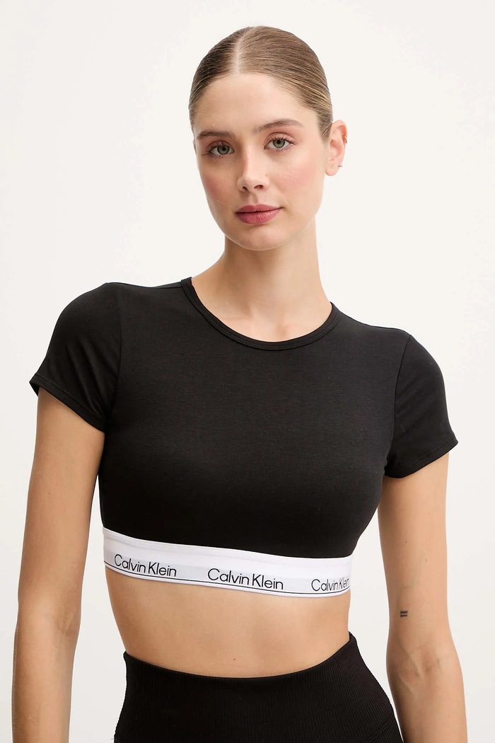 Calvin Klein Underwear top pentru femei, din bumbac print negru LV00QF8495